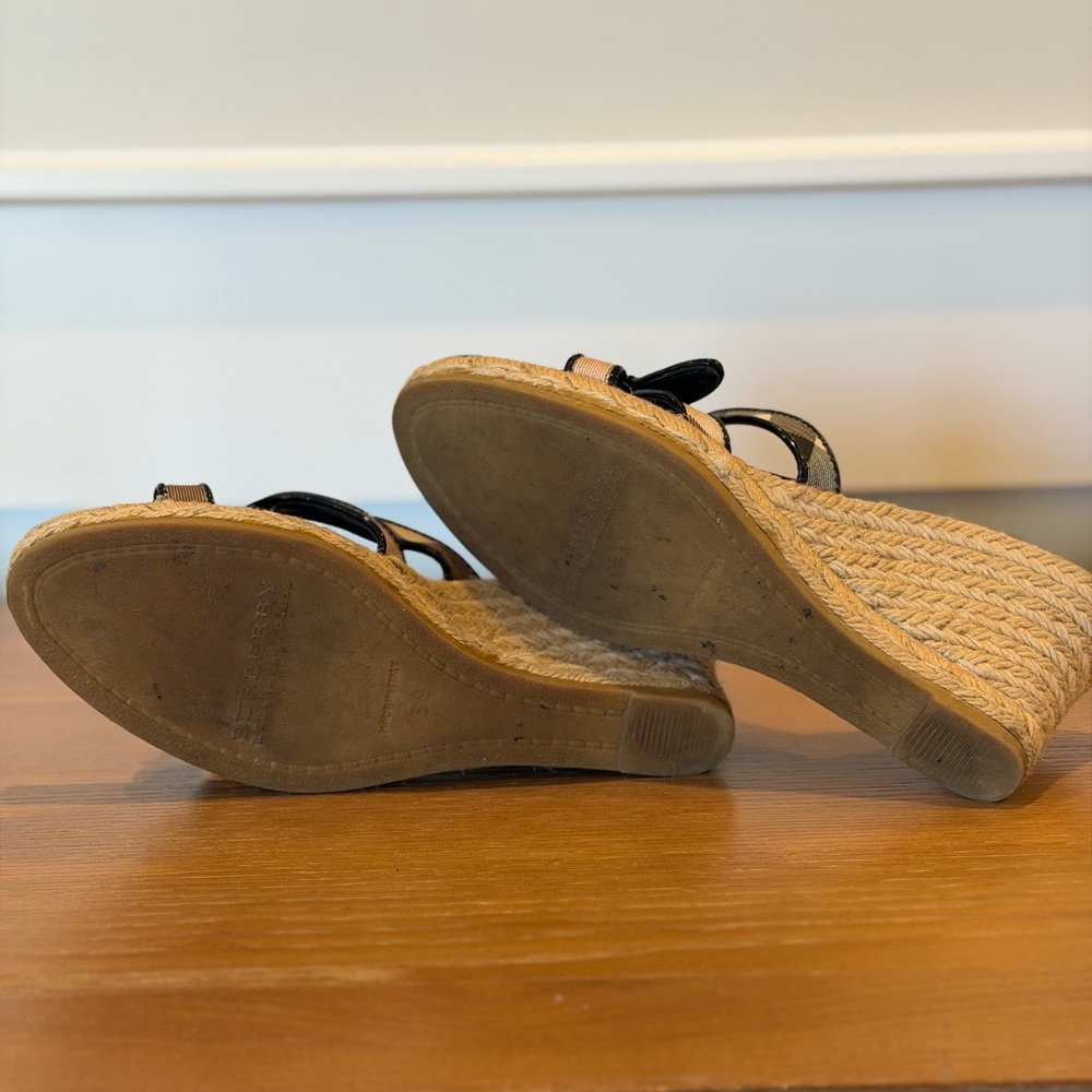 Burberry Nova Check Italian Made Espadrille Heels Womens Size 38 - Picture 4 of 6
